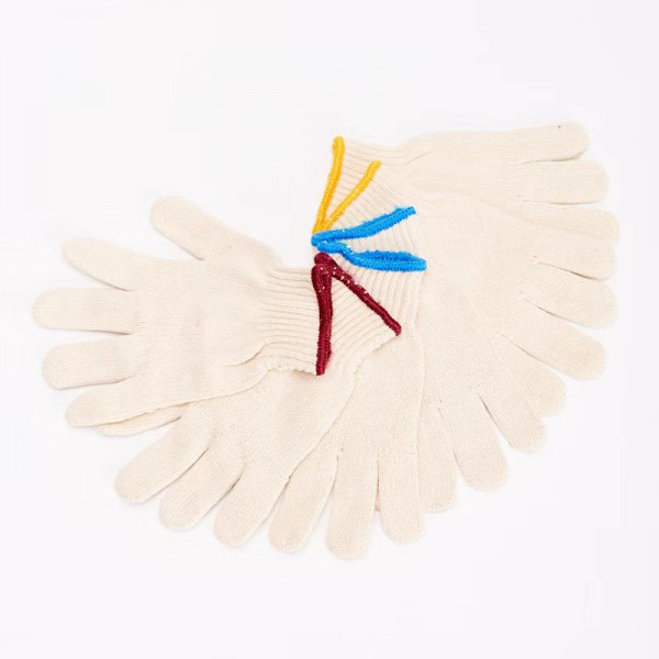 七针本白线织手套
